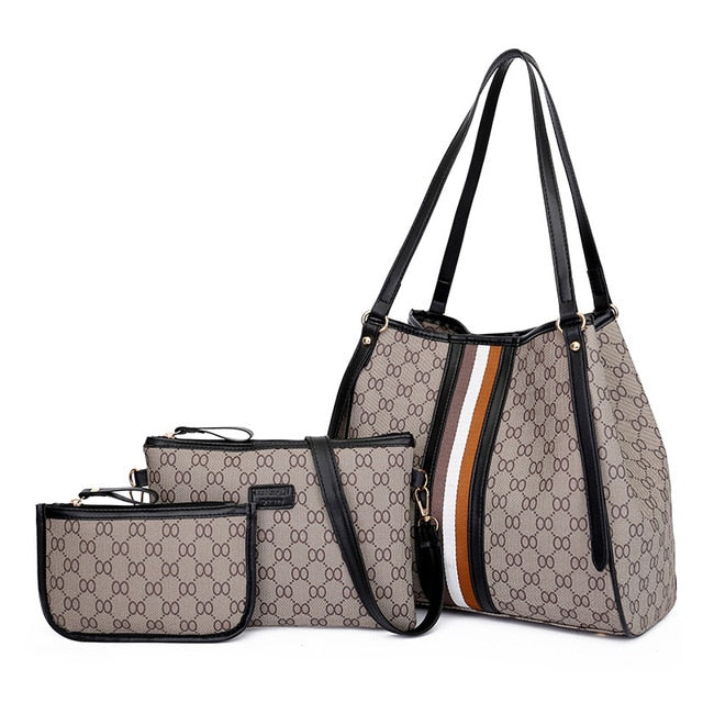 PU Fashion Color Print Rivet Shoulder Bag eprolo