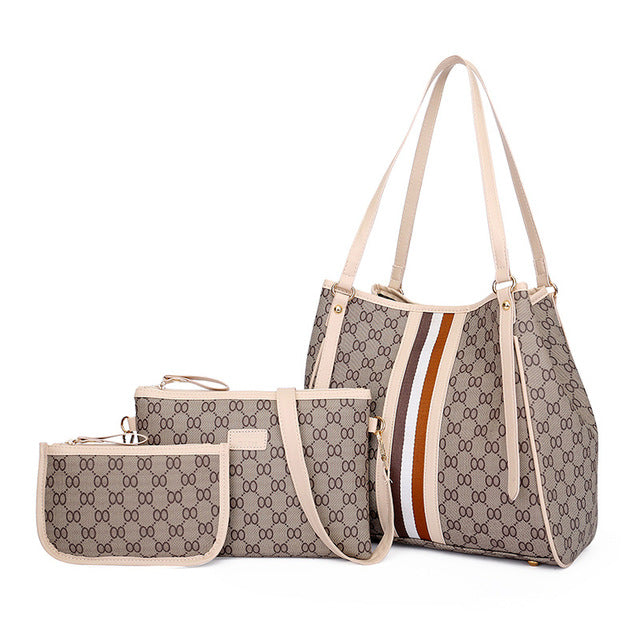PU Fashion Color Print Rivet Shoulder Bag eprolo