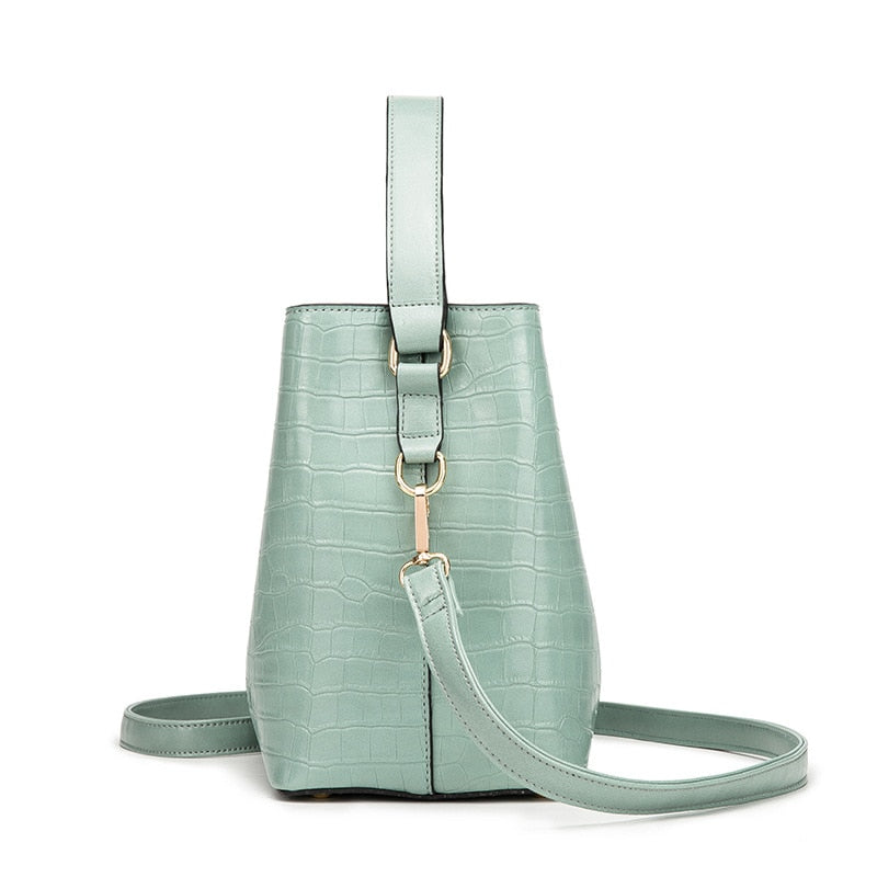 Crocodile Pattern Bucket Bags Leather Handbags Women Crossbody Bags Totes Ladies Shoulder Messenger Bag Female Purses eprolo