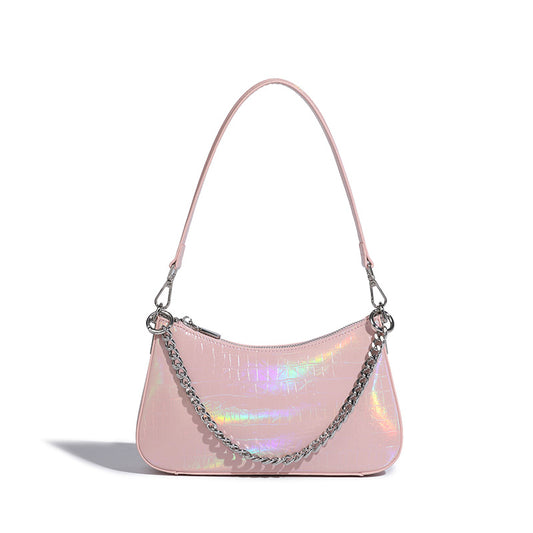 Fashion Women Underarm Shoulder Bags Gradient Colorful Tote Purses Female Chain Small Handbags Soft PU Leather Bag eprolo
