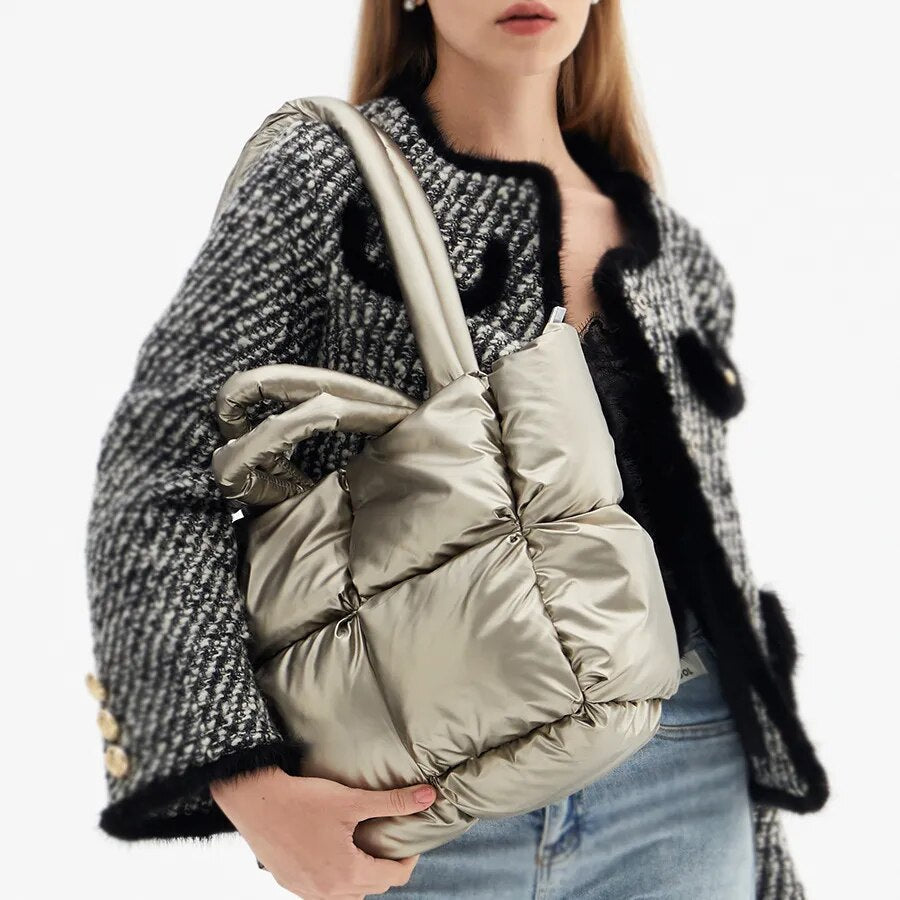 Fluorescent Green Quilted Padded Tote eprolo