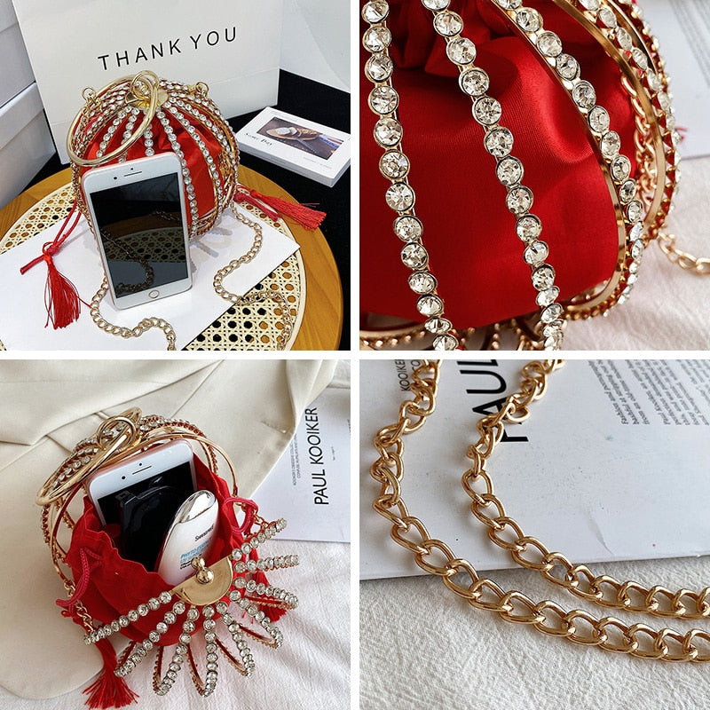 Diamond Pearl Flower Evening Bag eprolo