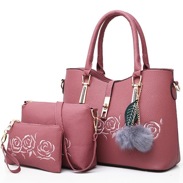3pcs Leather Bags Handbags Women Famous Brand Shoulder Bag Female Casual Tote Women Messenger Bag Set Bolsas eprolo