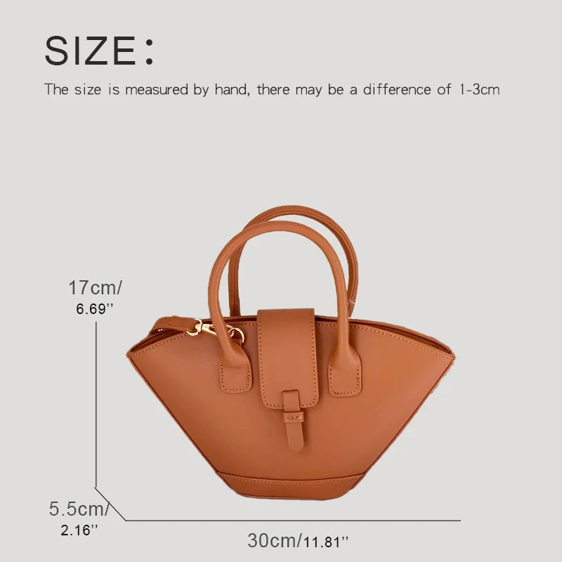 Vintage Shell Bags For Women Luxury Designer Handbags And Purses 2023 New In PU Top Handle Korean Small Shoulder Messenger Bag eprolo