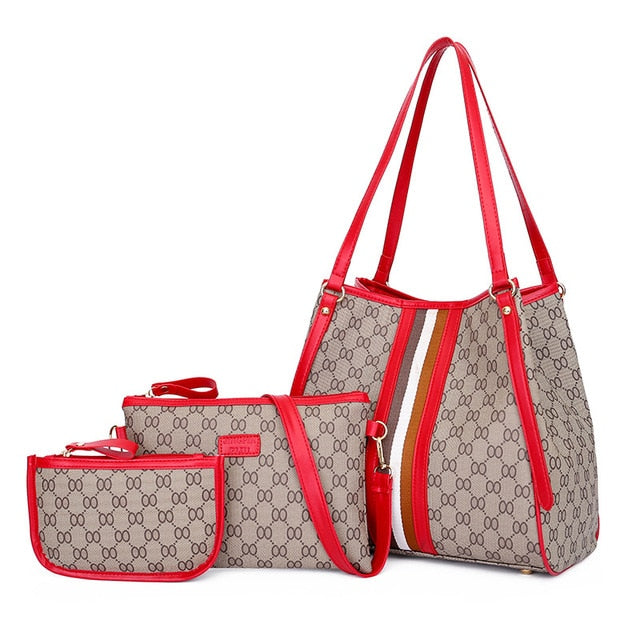 PU Fashion Color Print Rivet Shoulder Bag eprolo