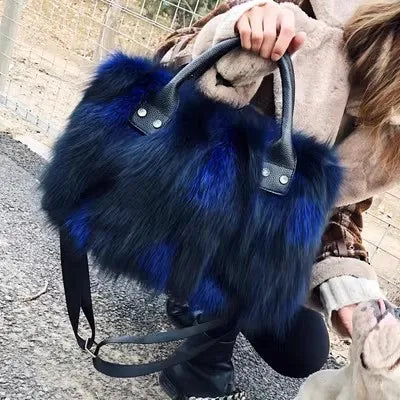 Real Fox Fur Crossbody Shoulder Bag eprolo