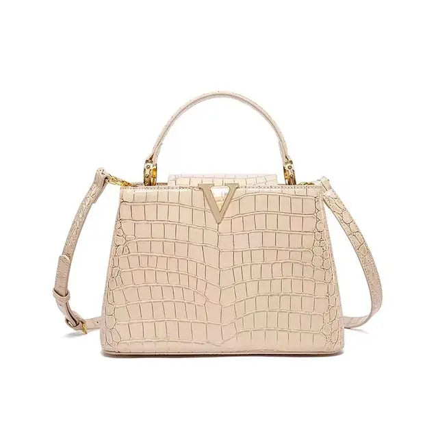 Crocodile Print Leather Shoulder Bag eprolo