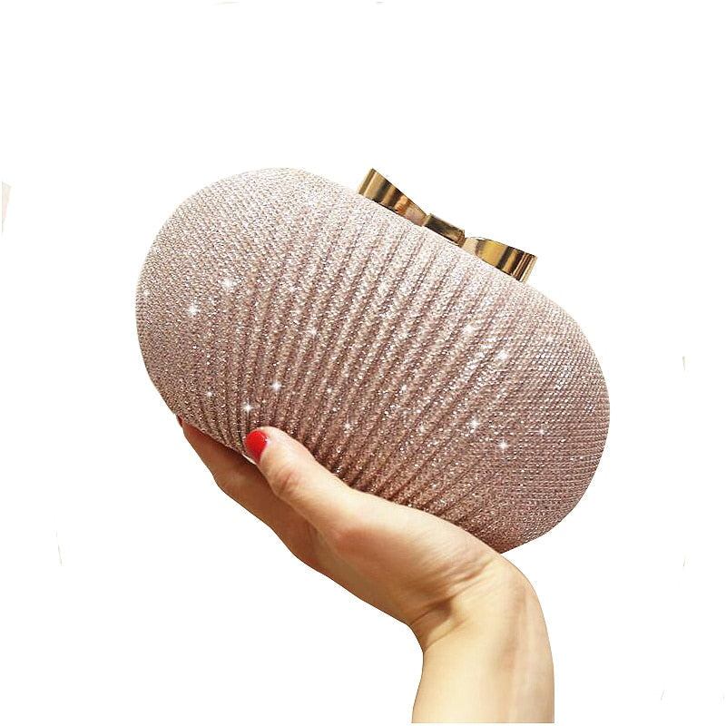 Golden Evening Clutch with Metal Bow eprolo