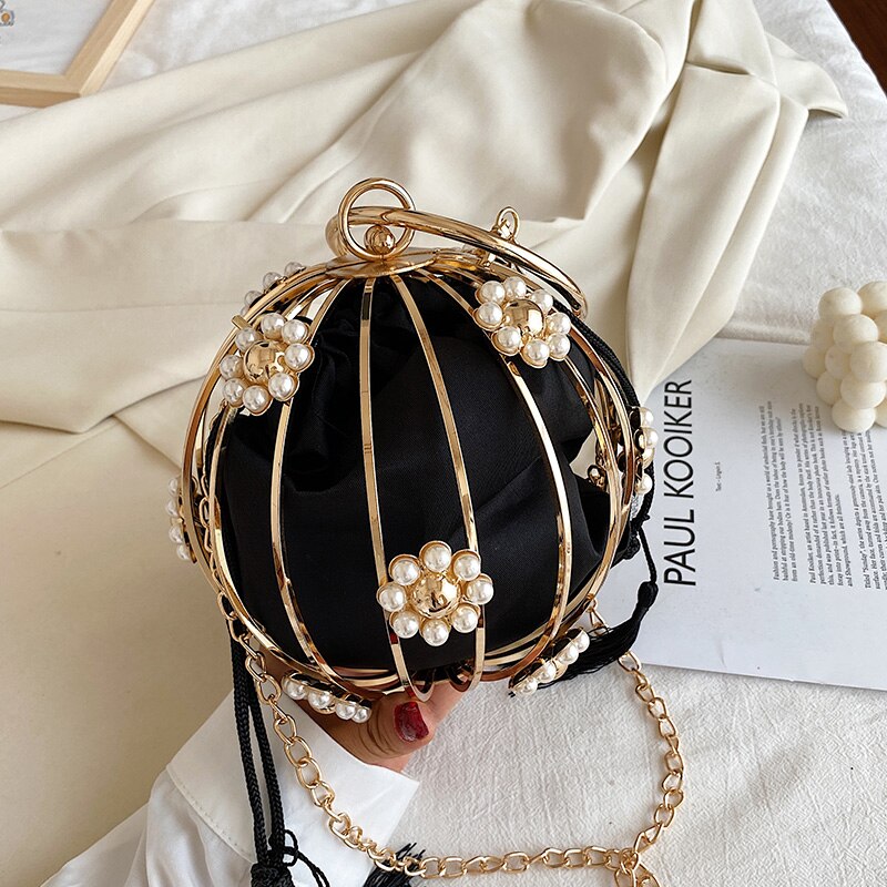 Diamond Pearl Flower Evening Bag eprolo