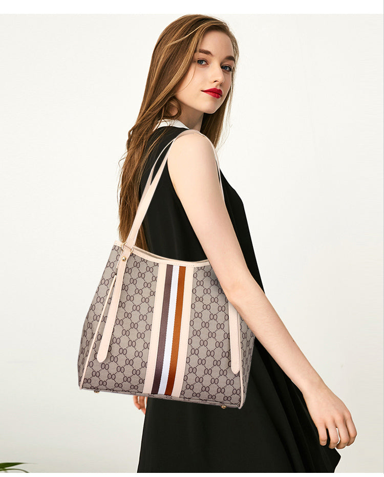 PU Fashion Color Print Rivet Shoulder Bag eprolo