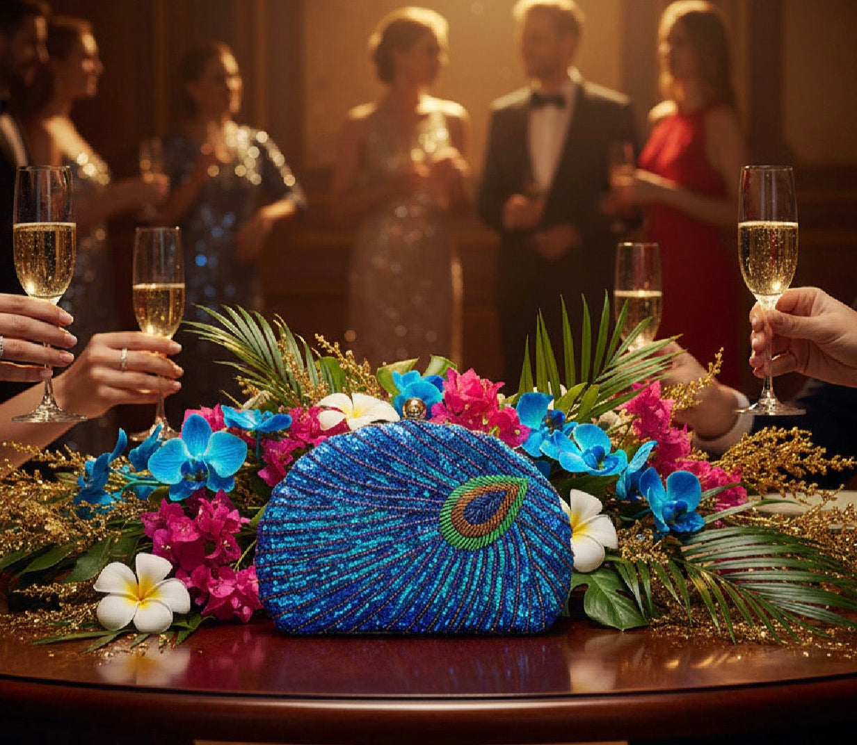 Handmade Shell Peacock Beaded Banquet Bag Classy’s