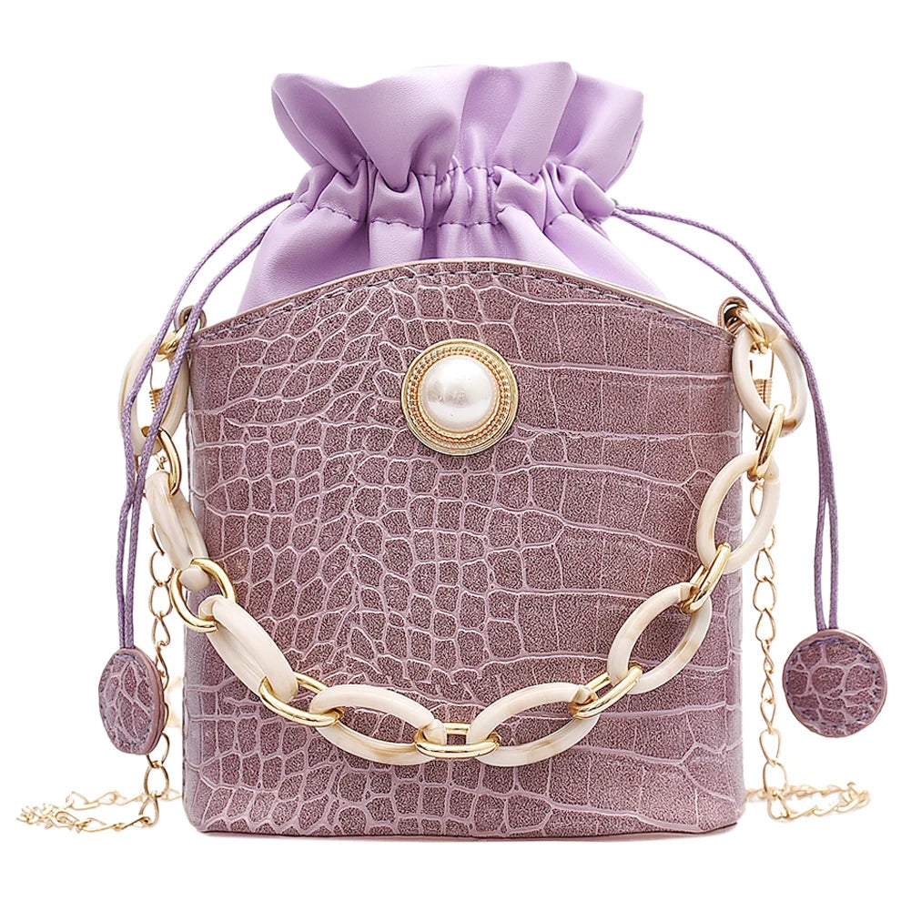 PU Bucket Drawstring Messenger Bag eprolo