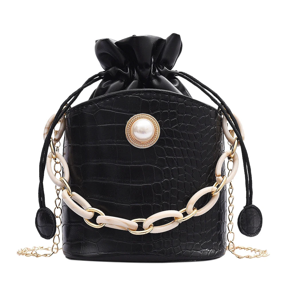 PU Bucket Drawstring Messenger Bag eprolo