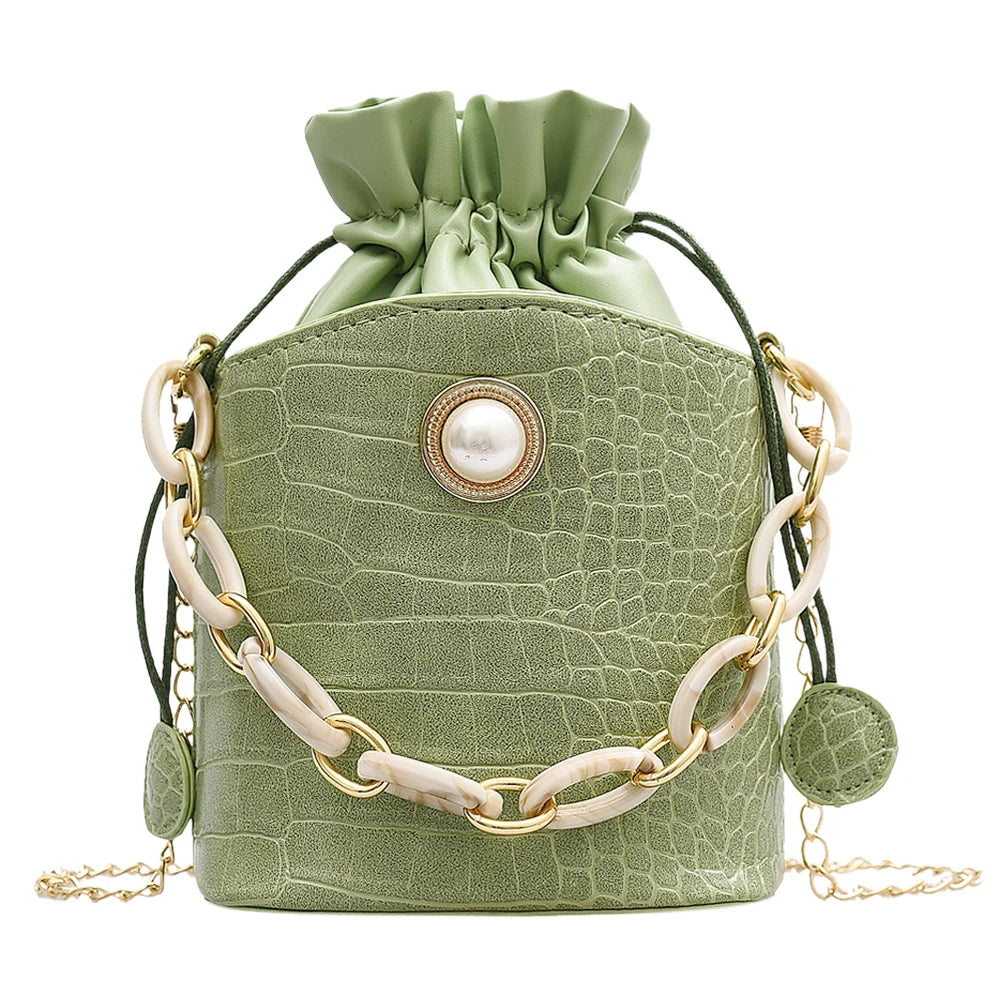 PU Bucket Drawstring Messenger Bag eprolo