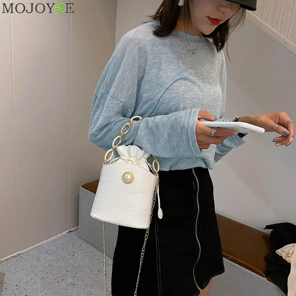 PU Bucket Drawstring Messenger Bag eprolo