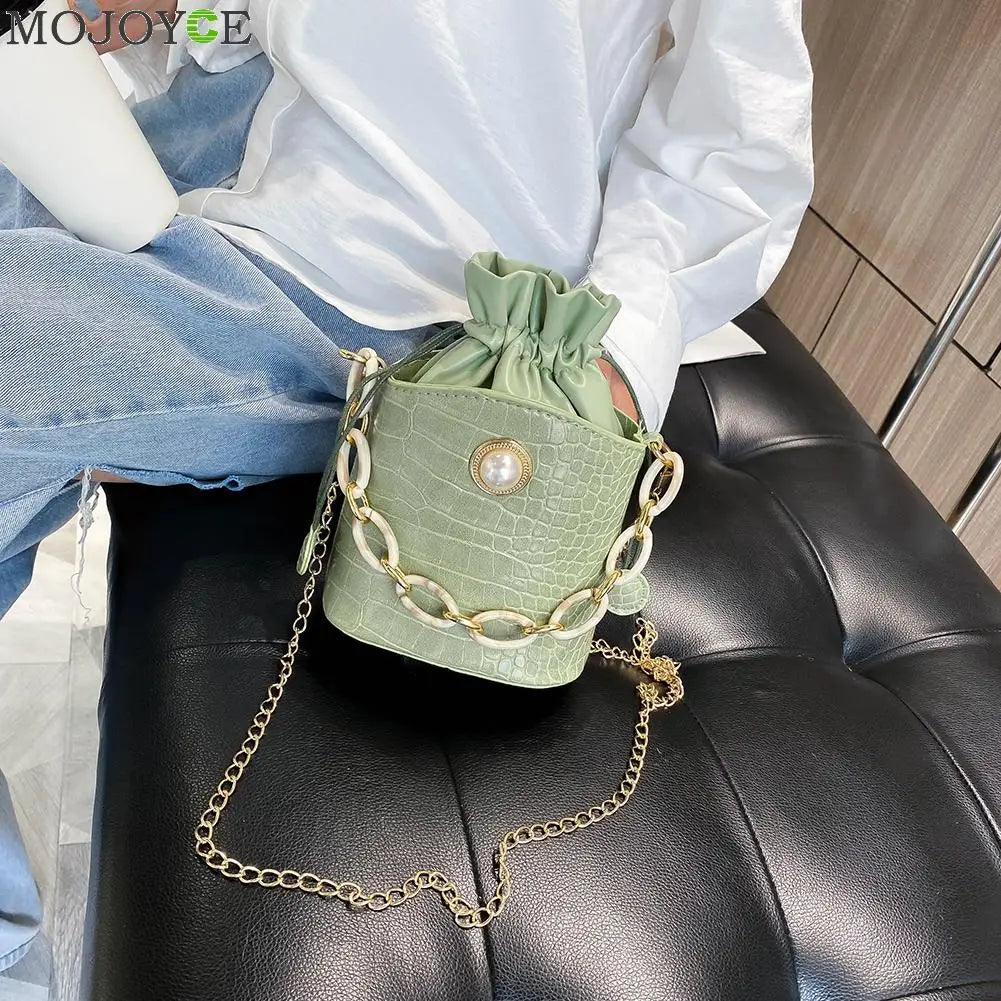 PU Bucket Drawstring Messenger Bag eprolo