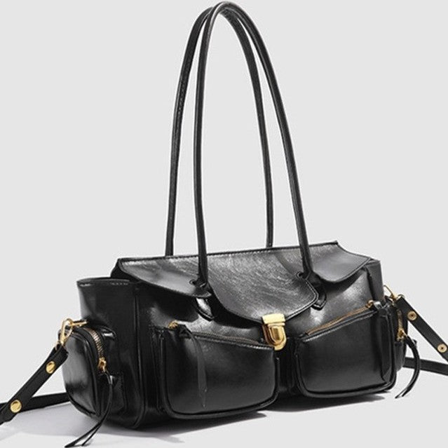 2024 new autumn retro high-end handbags hot girl motorcycle bags single shoulder underarm bags fashionable all-match women's bags Classy’s