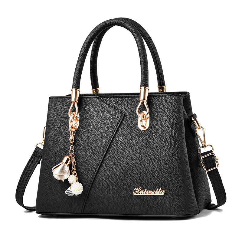 [Send women's bags] 2025 autumn and winter new fashion middle-aged handbags large capacity litchi pattern shoulder messenger bag Classy’s