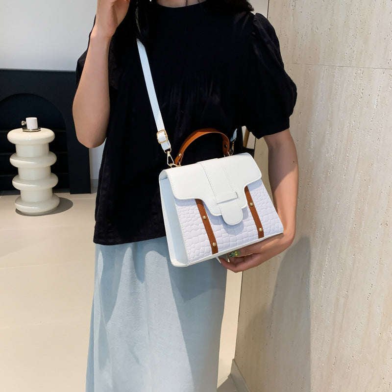 Textured handbags for women 2024 summer new stone pattern rivet shoulder bag high-end versatile messenger bag wholesale Classy’s
