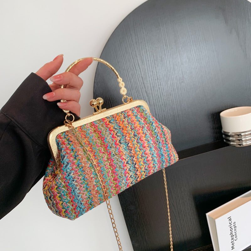 Colorful Woven Chain Messenger Bag Classy’s