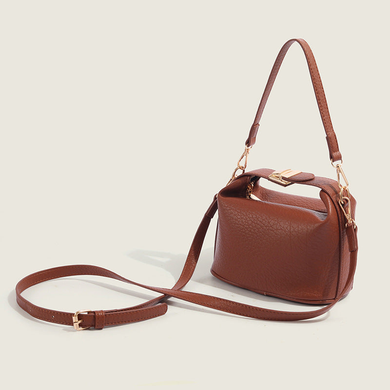 Red Brown Box Crossbody Lunch Bag Classy’s