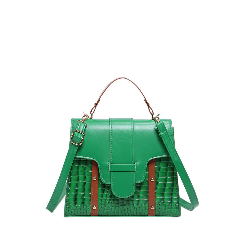 Textured handbags for women 2024 summer new stone pattern rivet shoulder bag high-end versatile messenger bag wholesale Classy’s