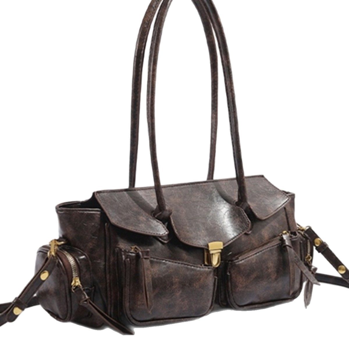 2024 new autumn retro high-end handbags hot girl motorcycle bags single shoulder underarm bags fashionable all-match women's bags Classy’s