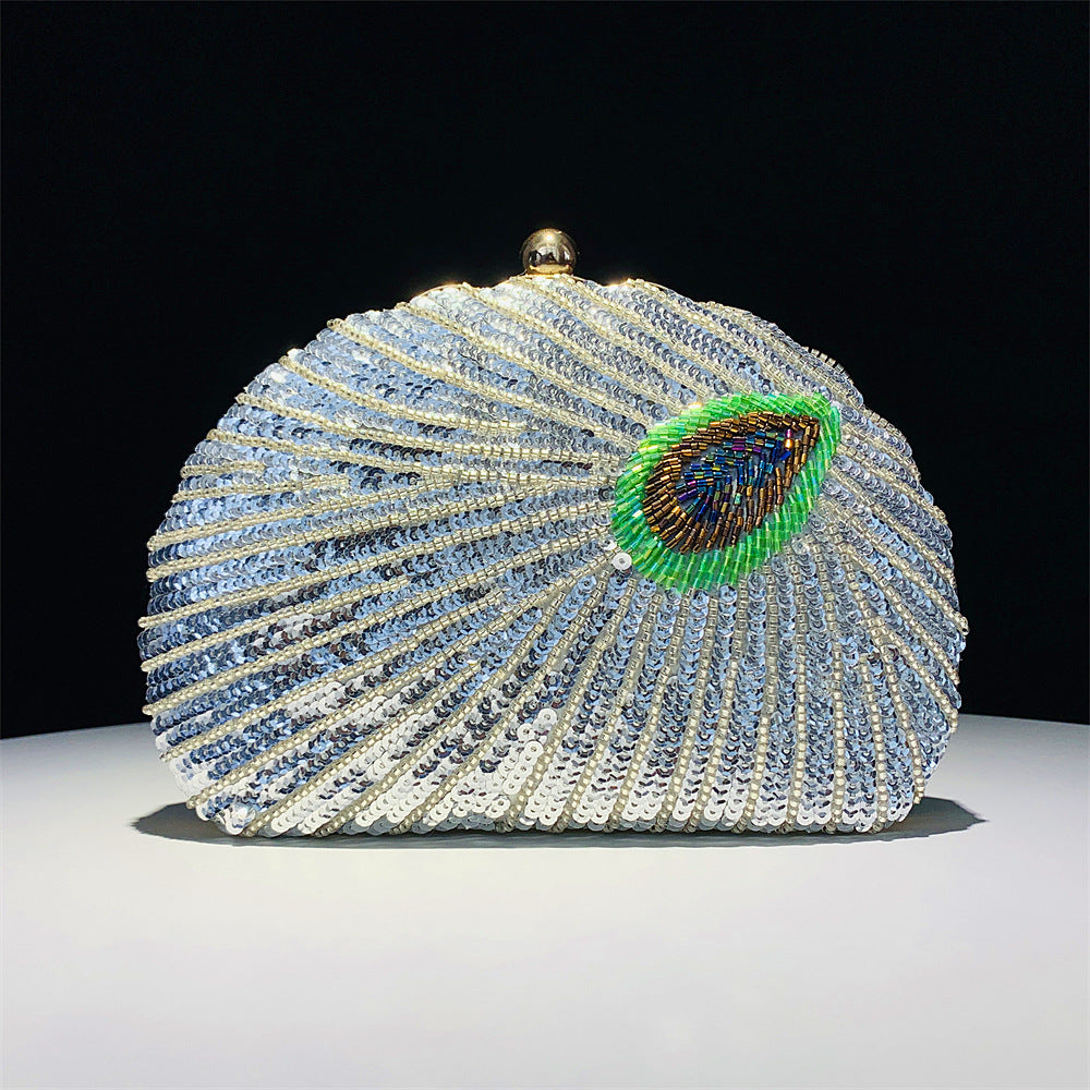 Handmade Shell Peacock Beaded Banquet Bag Classy’s