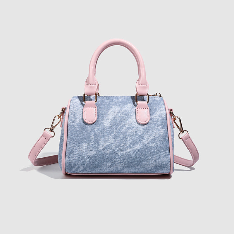 2026 New Soft Pink Morning Light Pillow Bag Women's Denim Fashion Single Shoulder Crossbody Bag Handbag Stylish Women's Bag Trendy
