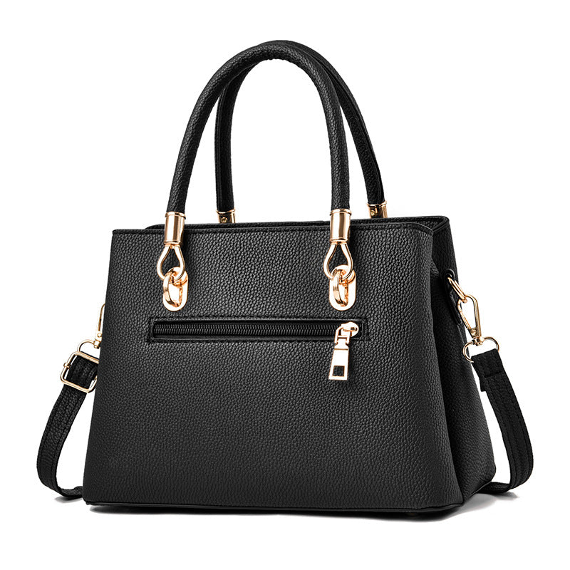 [Send women's bags] 2025 autumn and winter new fashion middle-aged handbags large capacity litchi pattern shoulder messenger bag Classy’s