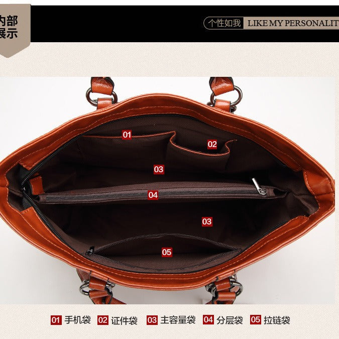 Oil Waxed Leather Crossbody Tote Classy’s