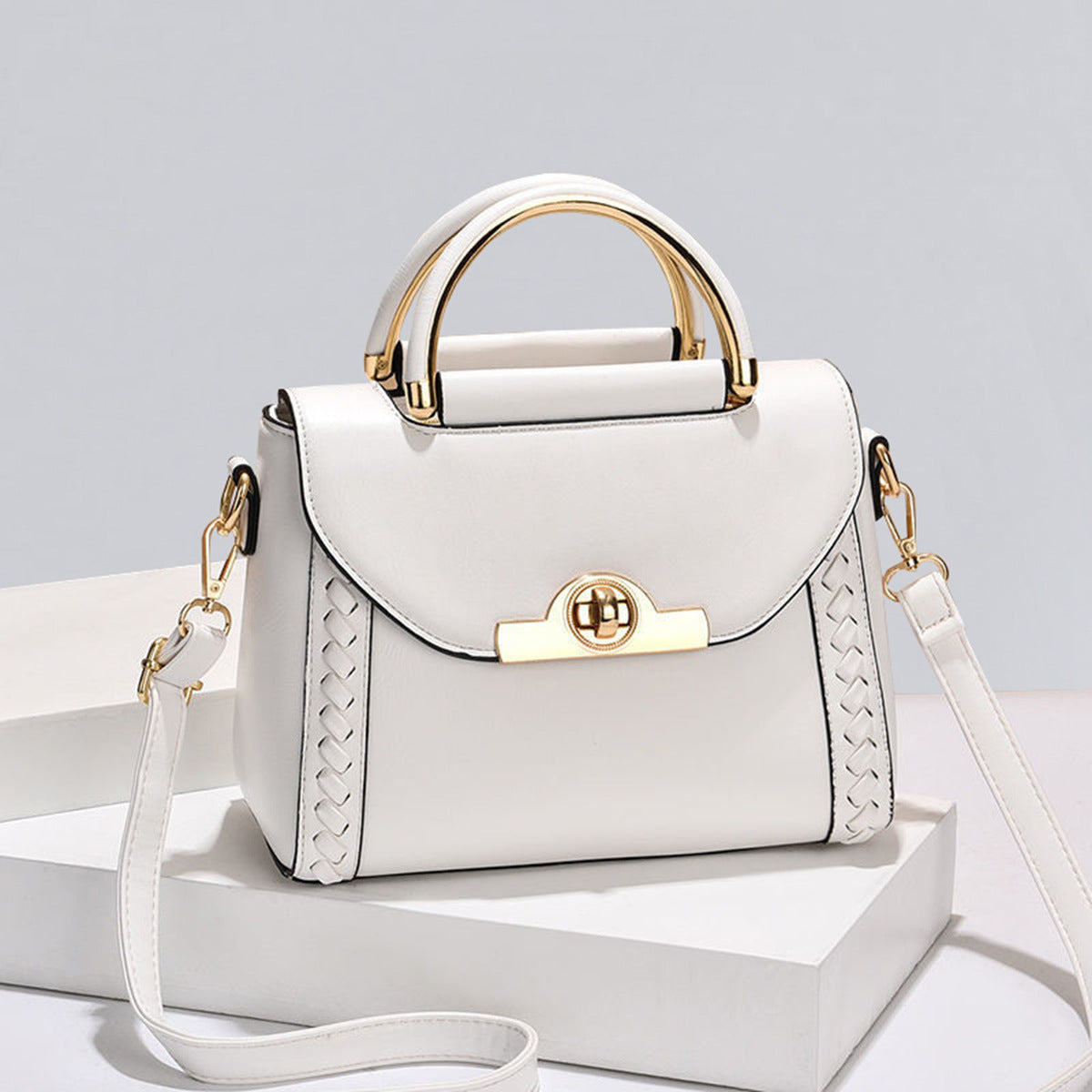Woven Lock Small Square Bag Classy’s
