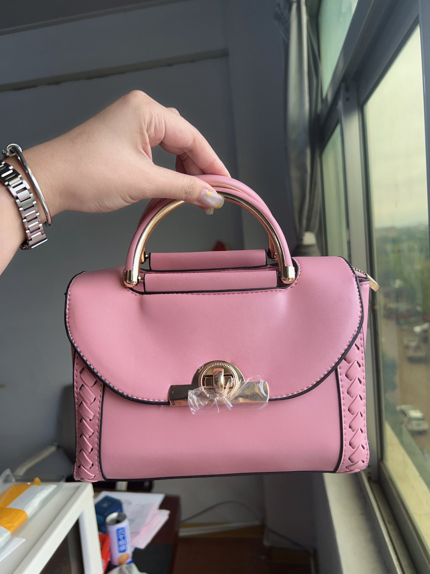 Woven Lock Small Square Bag Classy’s