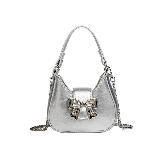 Bowknot handbags for women 2025 new style trendy sweet and cool mini lipstick chain messenger bag mini small bag Korean Classy’s