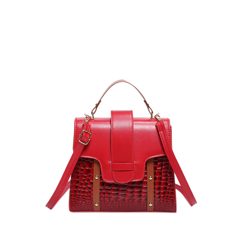 Textured handbags for women 2024 summer new stone pattern rivet shoulder bag high-end versatile messenger bag wholesale Classy’s