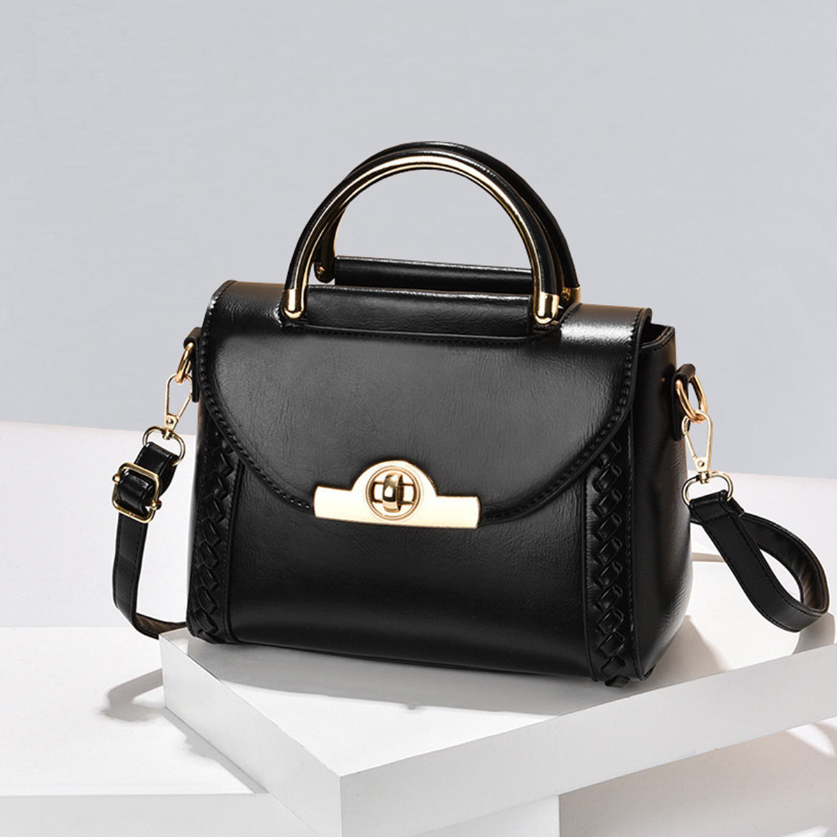 Woven Lock Small Square Bag Classy’s