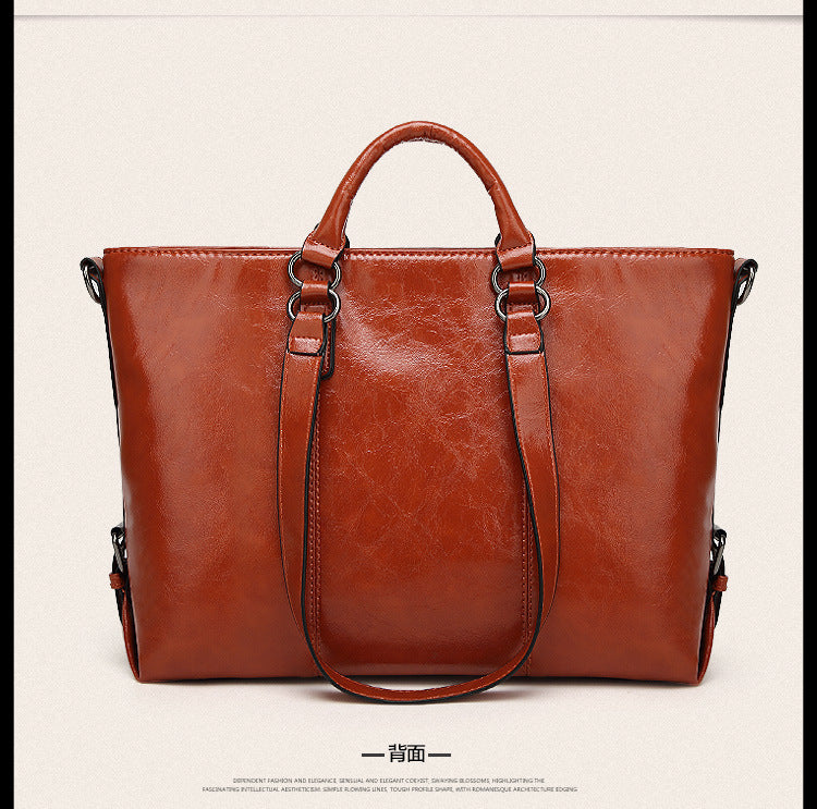 Oil Waxed Leather Crossbody Tote Classy’s