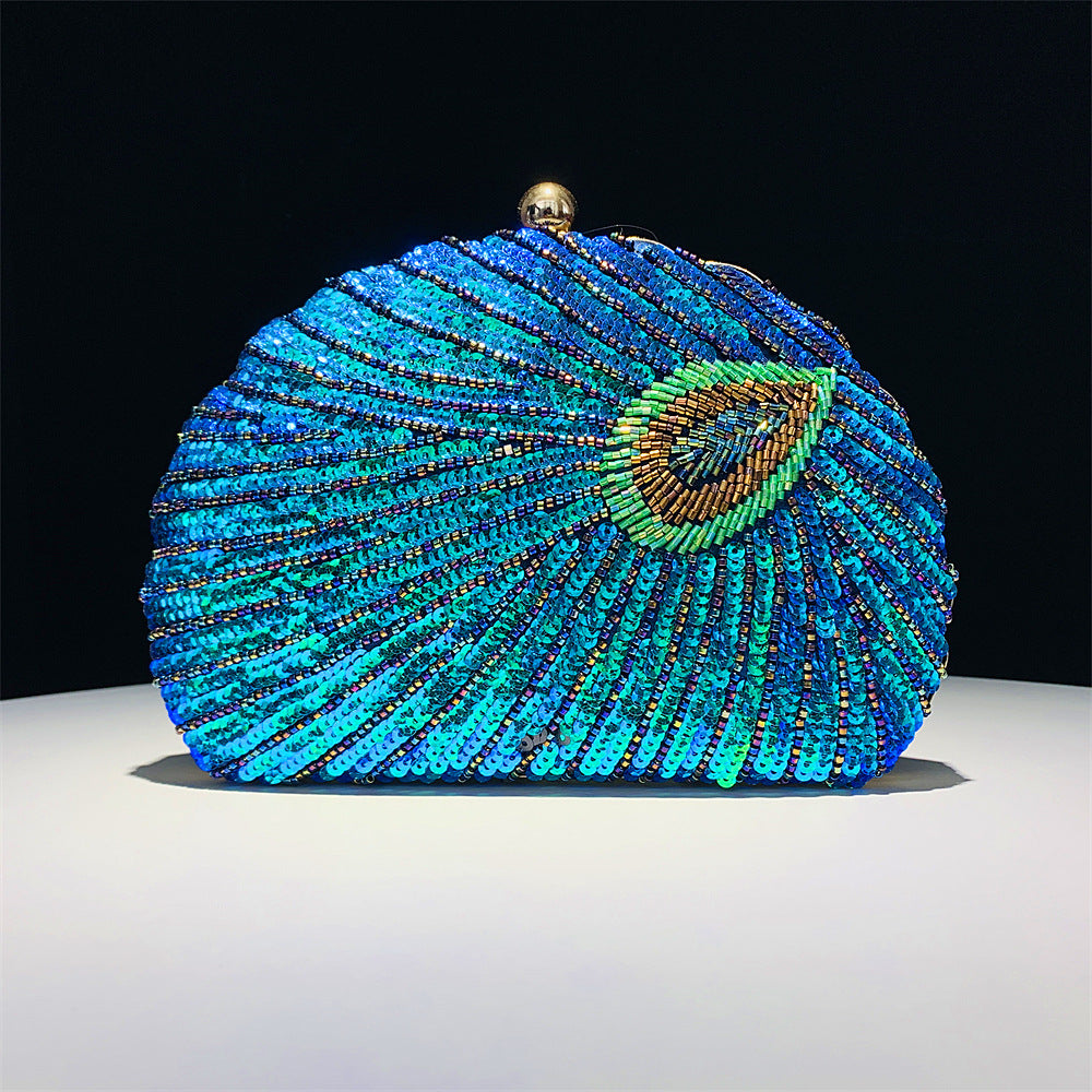 Handmade Shell Peacock Beaded Banquet Bag Classy’s