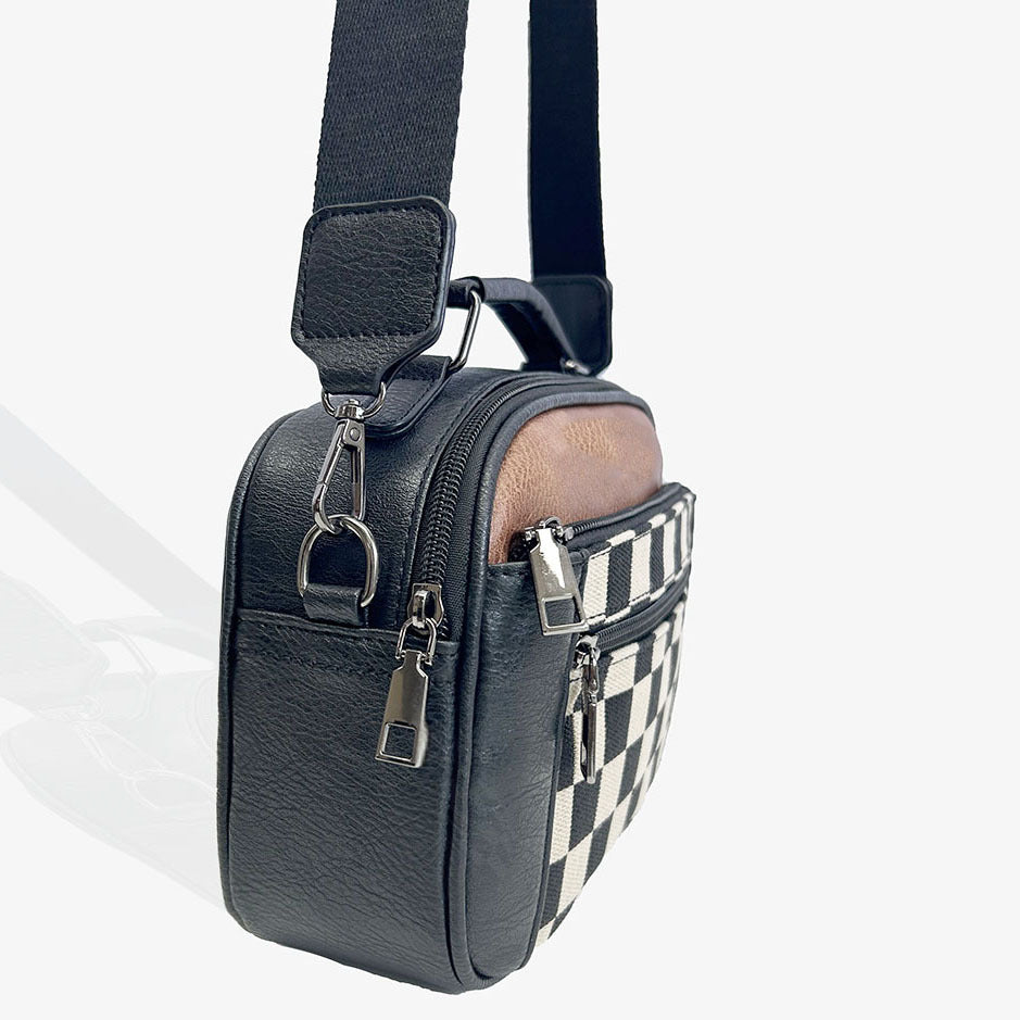 Amazon cross-border hot-selling women's bags checkerboard multi-compartment fashion handbags shoulder messenger bags small square bags Classy’s