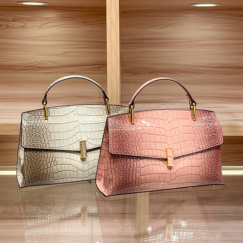 Crocodile Pattern Leather Crossbody Bag Classy’s