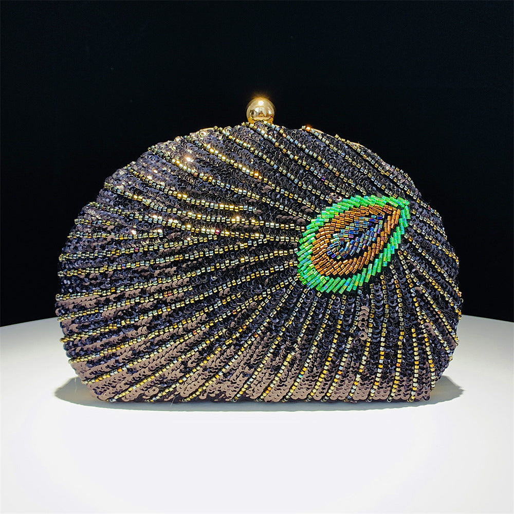 Handmade Shell Peacock Beaded Banquet Bag Classy’s