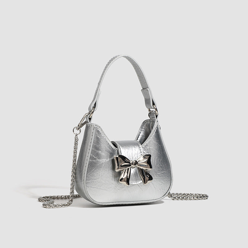 Bowknot handbags for women 2025 new style trendy sweet and cool mini lipstick chain messenger bag mini small bag Korean Classy’s