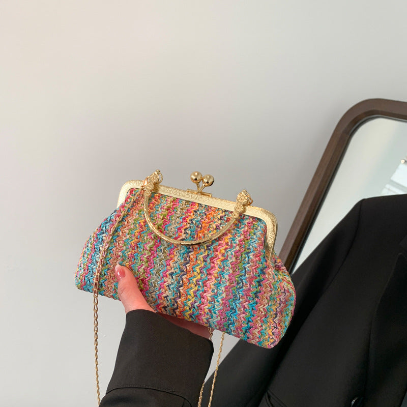 Colorful Woven Chain Messenger Bag Classy’s