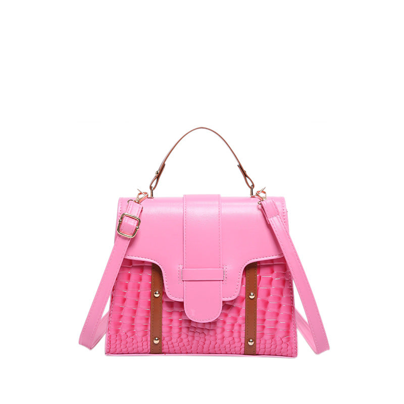 Textured handbags for women 2024 summer new stone pattern rivet shoulder bag high-end versatile messenger bag wholesale Classy’s