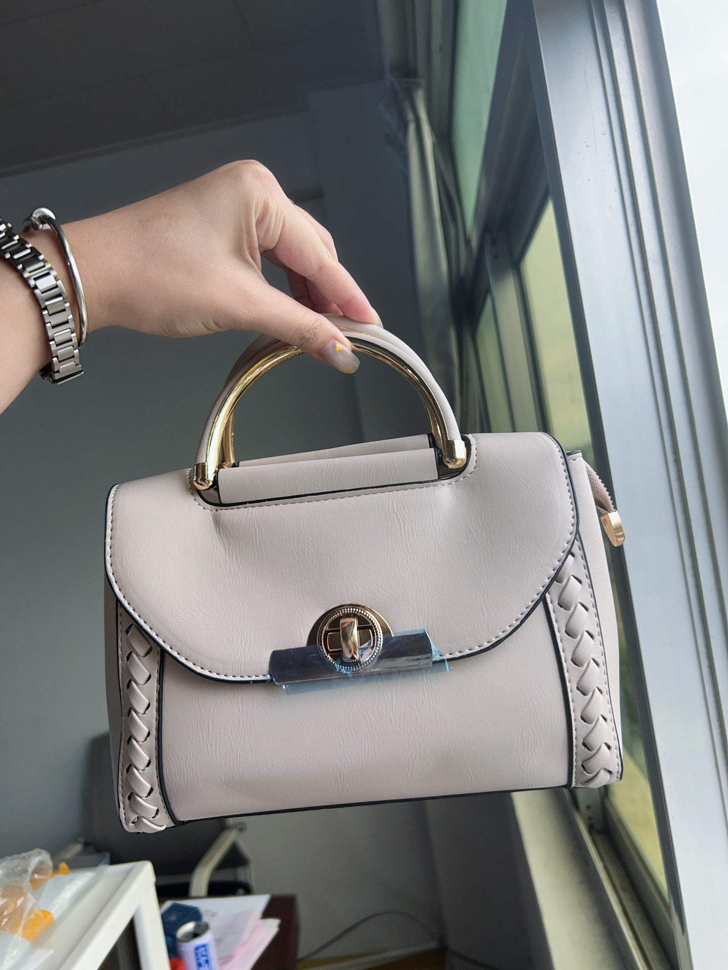 Woven Lock Small Square Bag Classy’s
