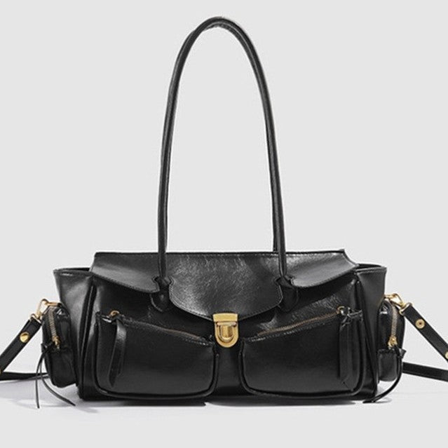 2024 new autumn retro high-end handbags hot girl motorcycle bags single shoulder underarm bags fashionable all-match women's bags Classy’s