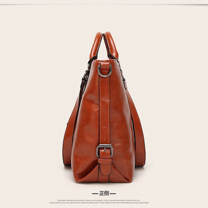 Oil Waxed Leather Crossbody Tote Classy’s