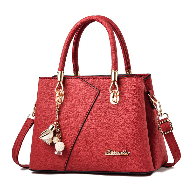 [Send women's bags] 2025 autumn and winter new fashion middle-aged handbags large capacity litchi pattern shoulder messenger bag Classy’s