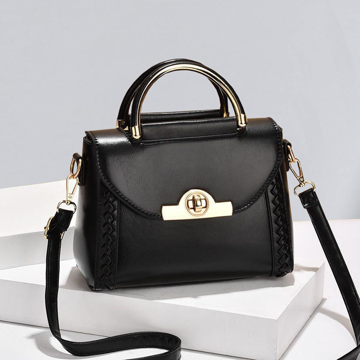 Woven Lock Small Square Bag Classy’s