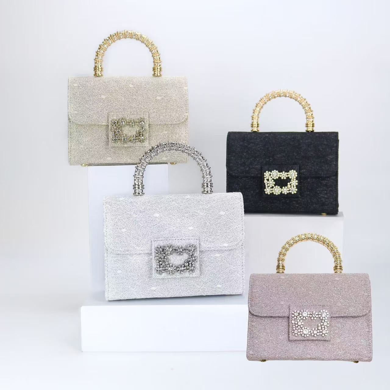 Spot supply of new cross-border women's bags, small square bags, trendy and fashionable messenger bags, high-end diamond handbags, shoulder bags Classy’s